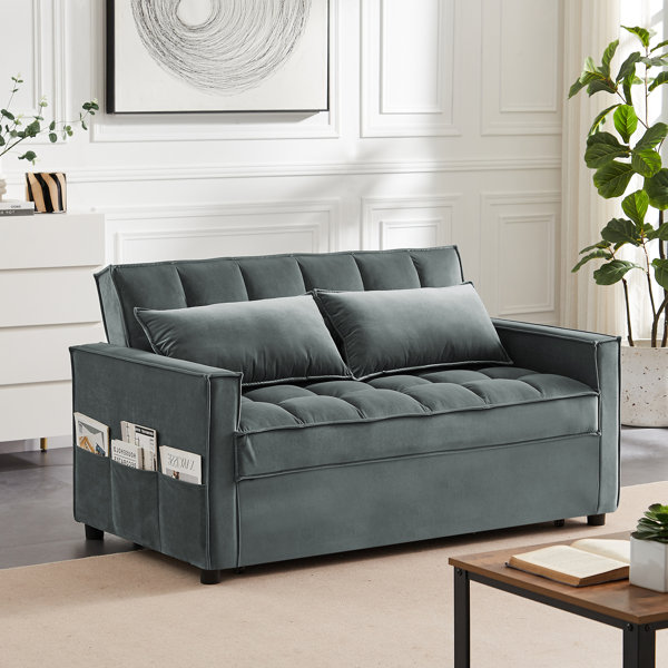 Outdo Velvet Convertible Sofa Bed Pull Out Sleeper Sofa Wayfair